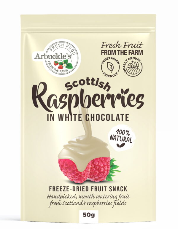 Freeze Dried Raspberries in White Chocolate | Arbuckle's Farm